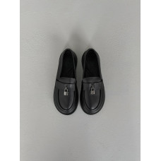 Натуральні шкіряні чорні лофери barefoot з термопластичною підошвою
