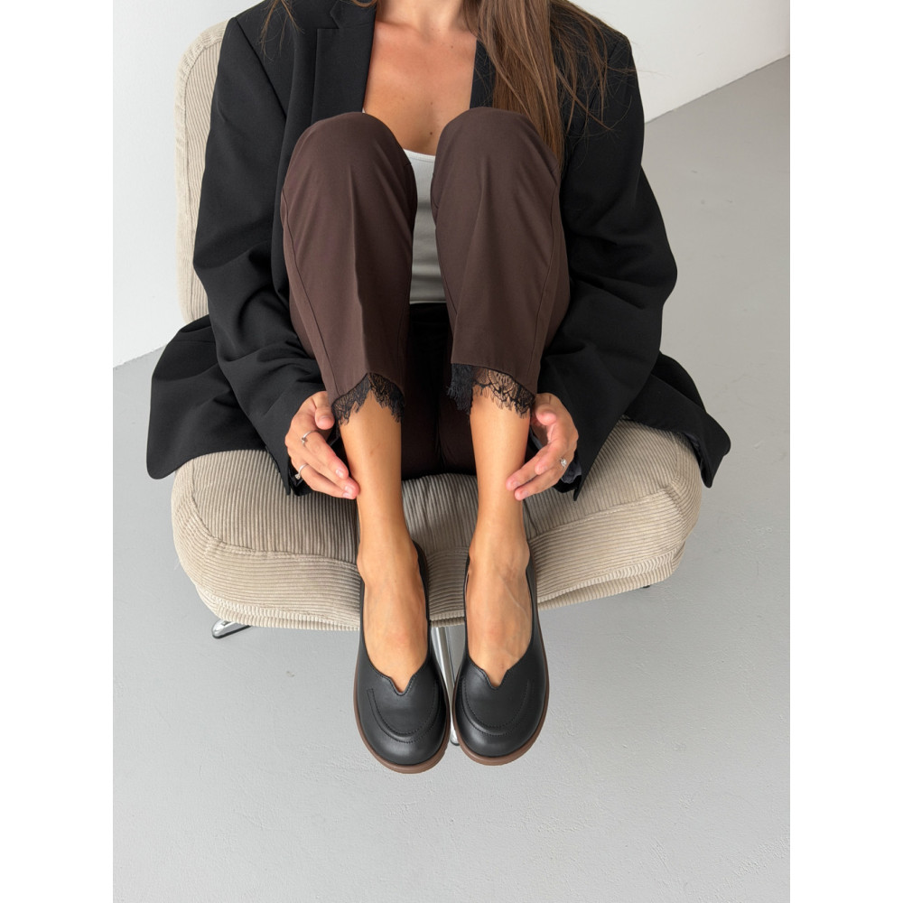 Анатомічні балетки barefoot шкіряні чорні
