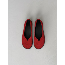 Анатомічні балетки barefoot замшеві червоні для середньої та широкої ноги Анатомічні балетки barefoot замшеві червоні для середньої та широкої ноги