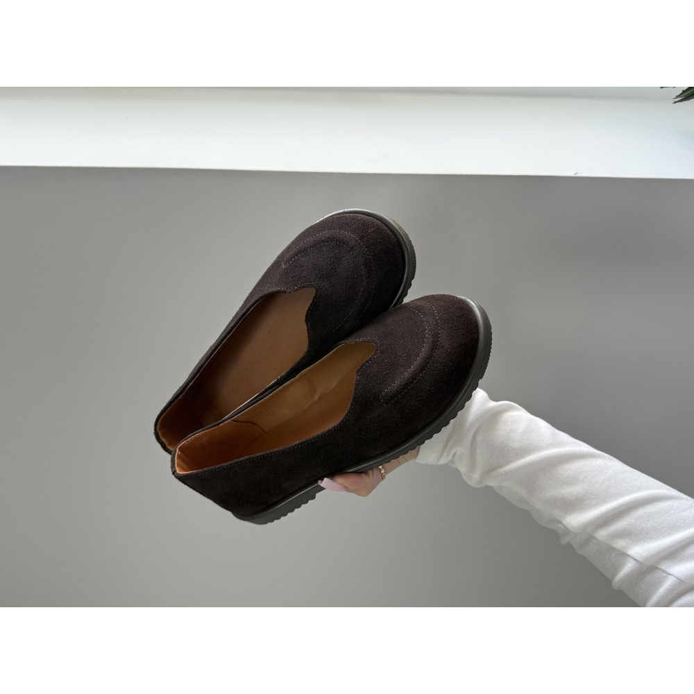 Анатомічні балетки barefoot замшеві коричневі