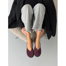 Анатомічні балетки barefoot замшеві бордові для середньої та широкої ноги Анатомічні балетки barefoot замшеві бордові для середньої та широкої ноги