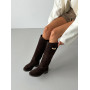 Жіночі туфлі Vek замшеві коричневі з натуральної замші та шкірпідкладом