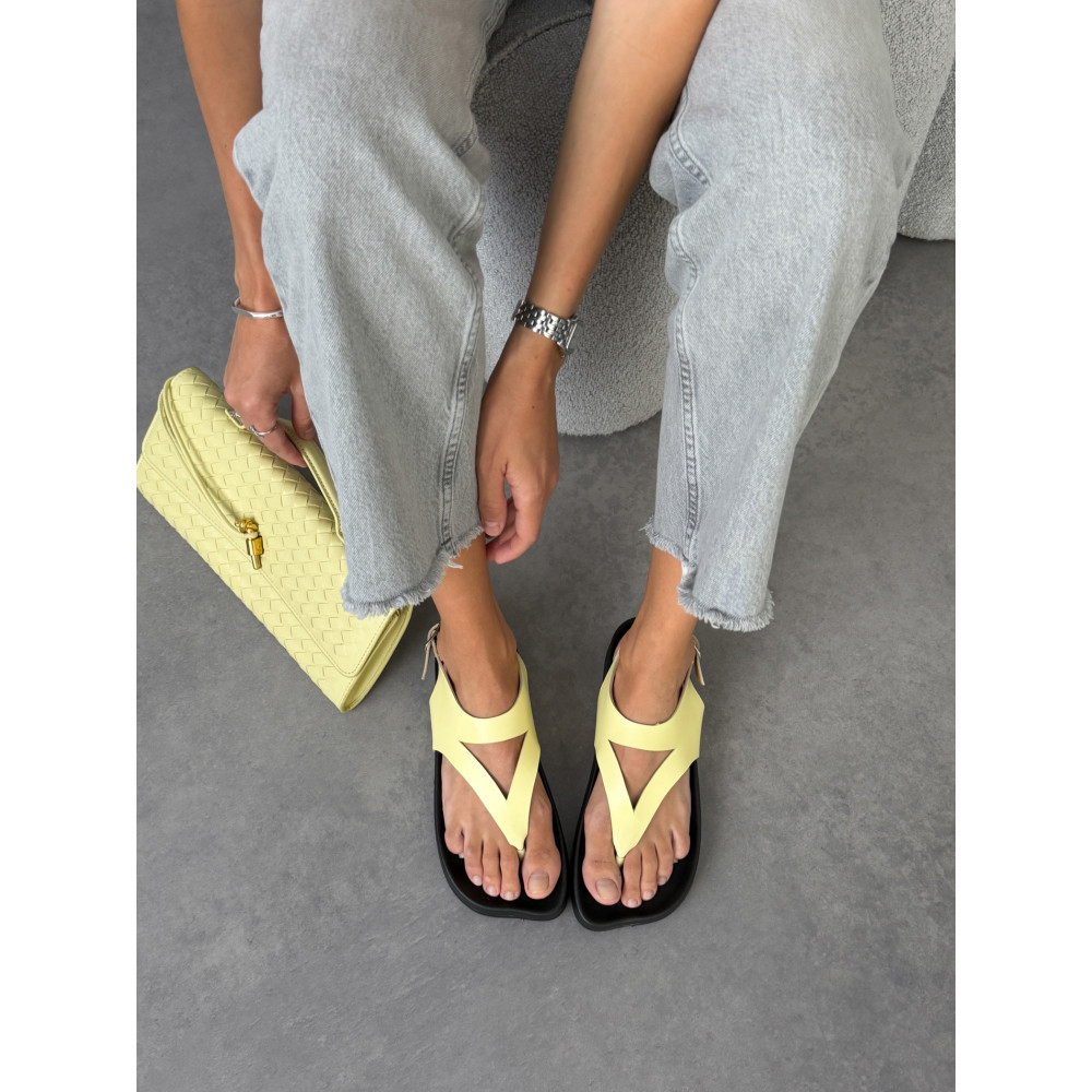Сандалі barefoot тм NikArt шкіряні жовті