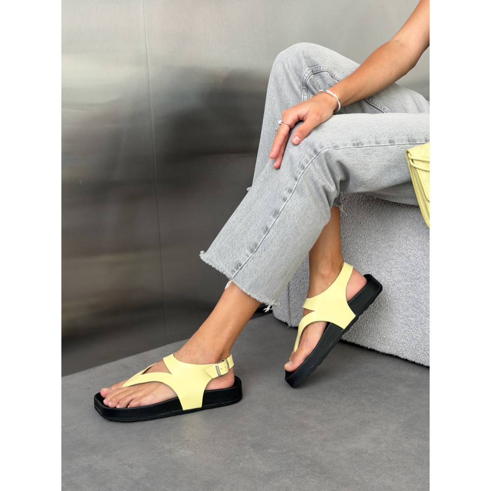 Сандалі barefoot тм NikArt шкіряні жовті