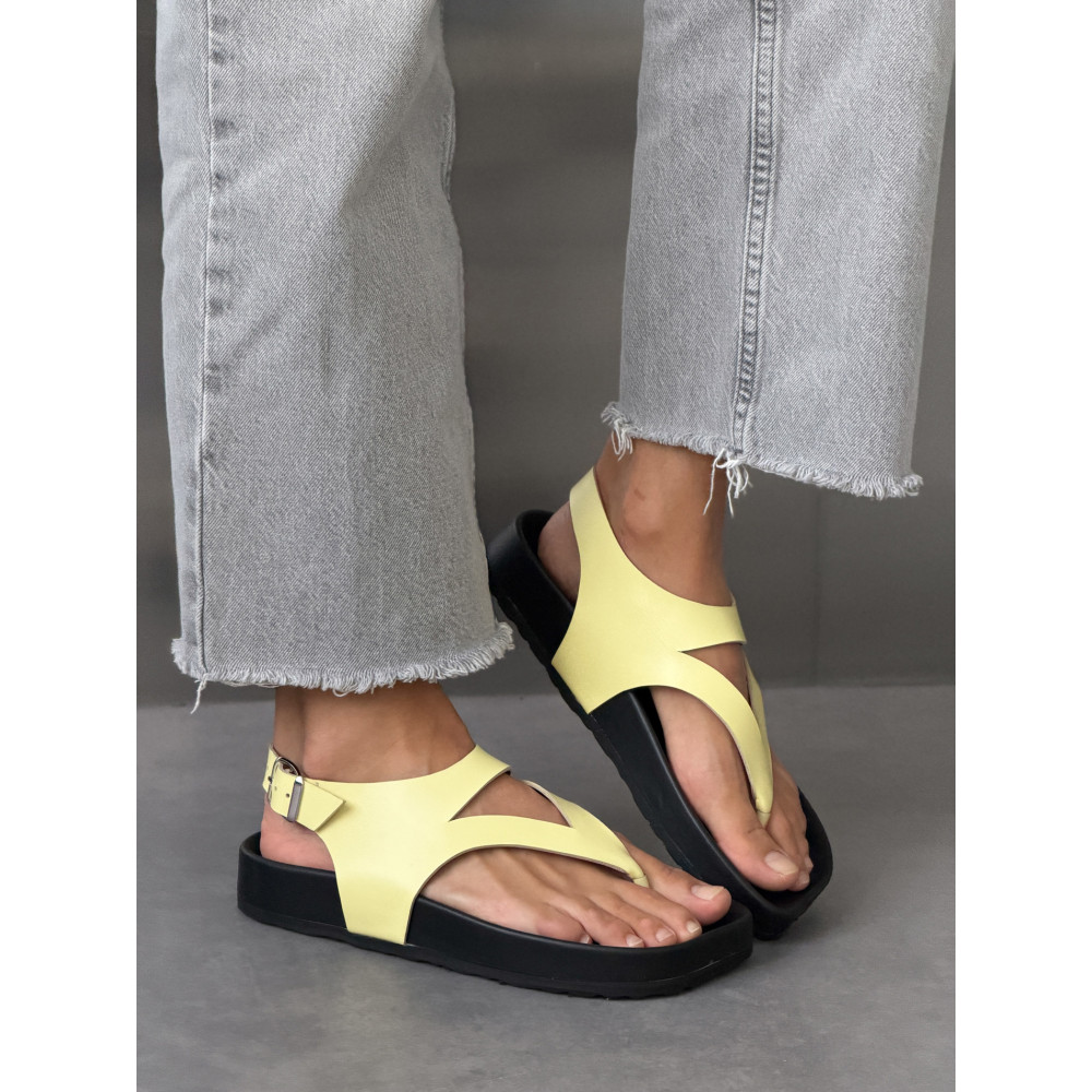 Сандалі barefoot тм NikArt шкіряні жовті