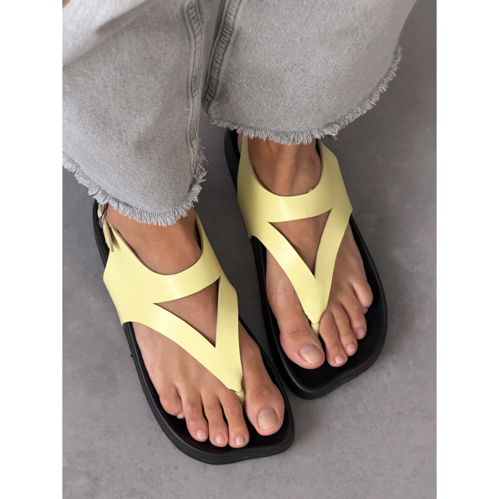 Сандалі barefoot тм NikArt шкіряні жовті