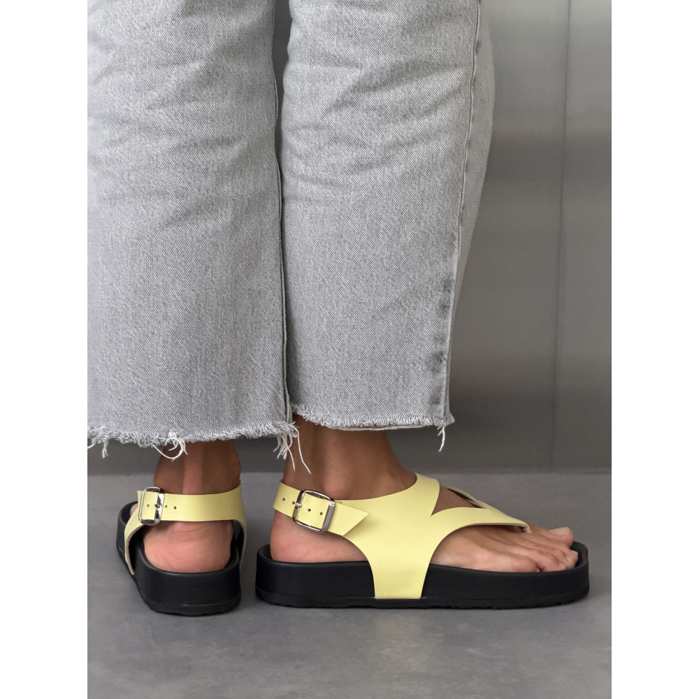 Сандалі barefoot тм NikArt шкіряні жовті