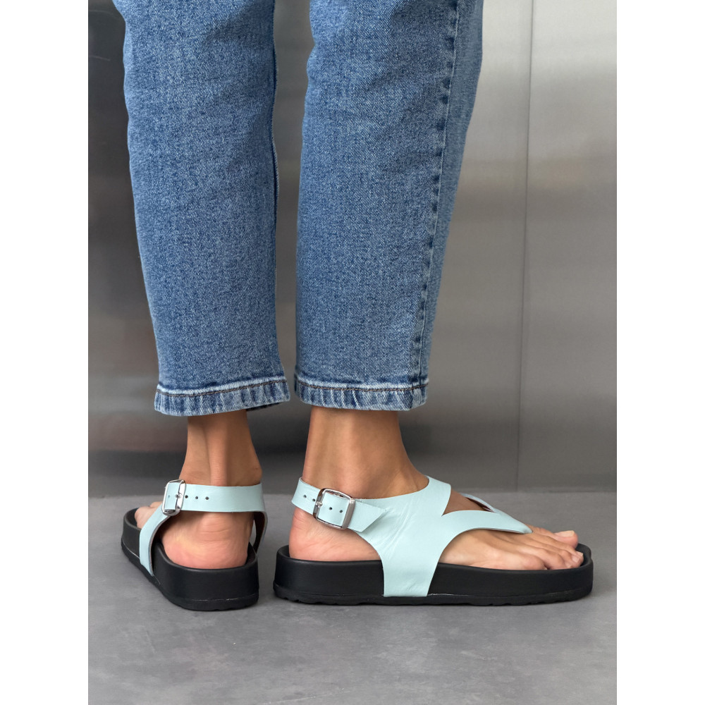 Сандалі barefoot тм NikArt шкіряні блакитні