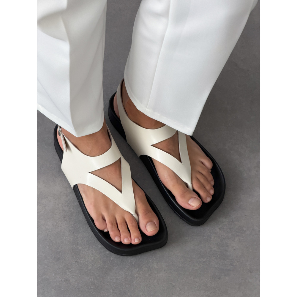 Сандалі barefoot тм NikArt шкіряні світло-бежеві