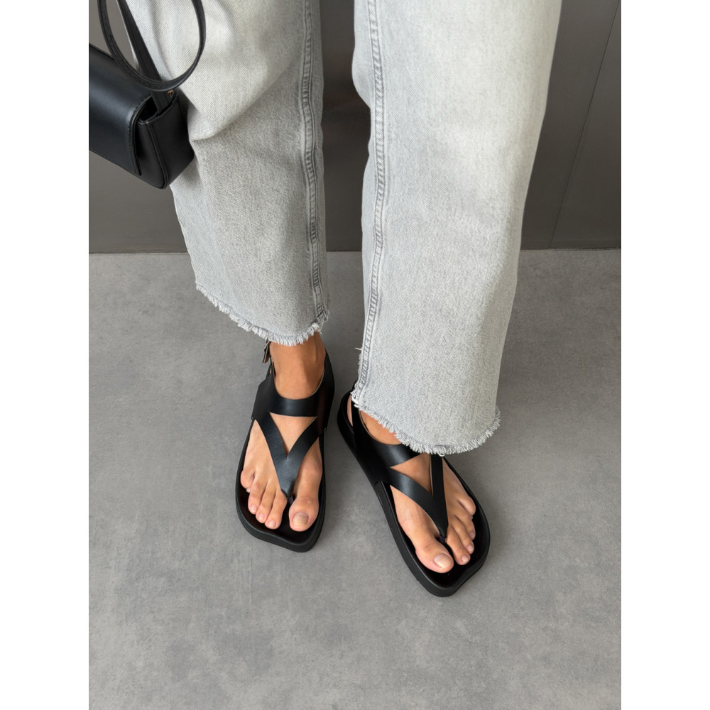 Сандалі barefoot тм NikArt шкіряні чорні