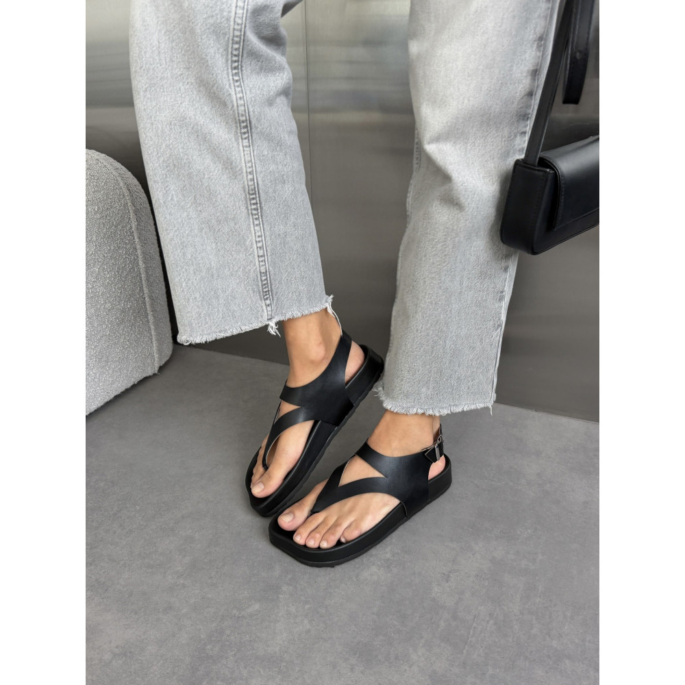 Сандалі barefoot тм NikArt шкіряні чорні