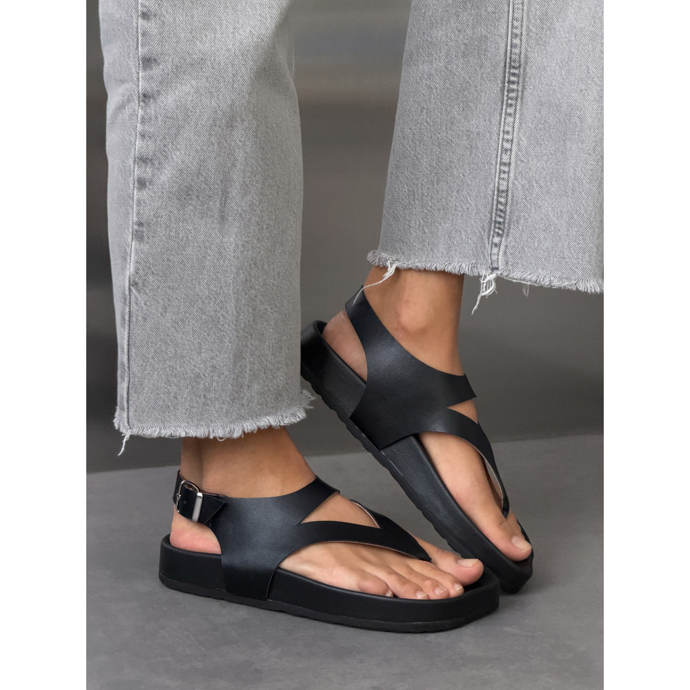 Сандалі barefoot тм NikArt шкіряні чорні