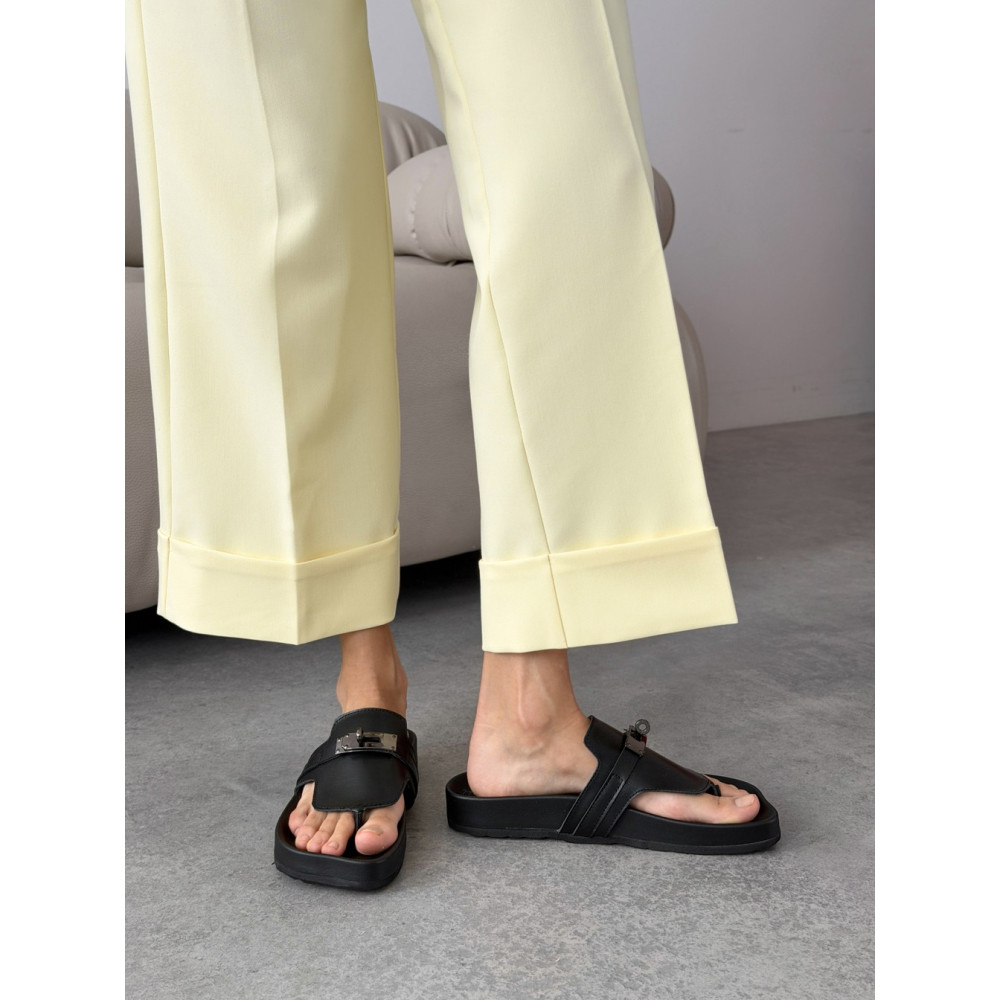 Анатомічні шльопанці barefoot шкіряні чорні