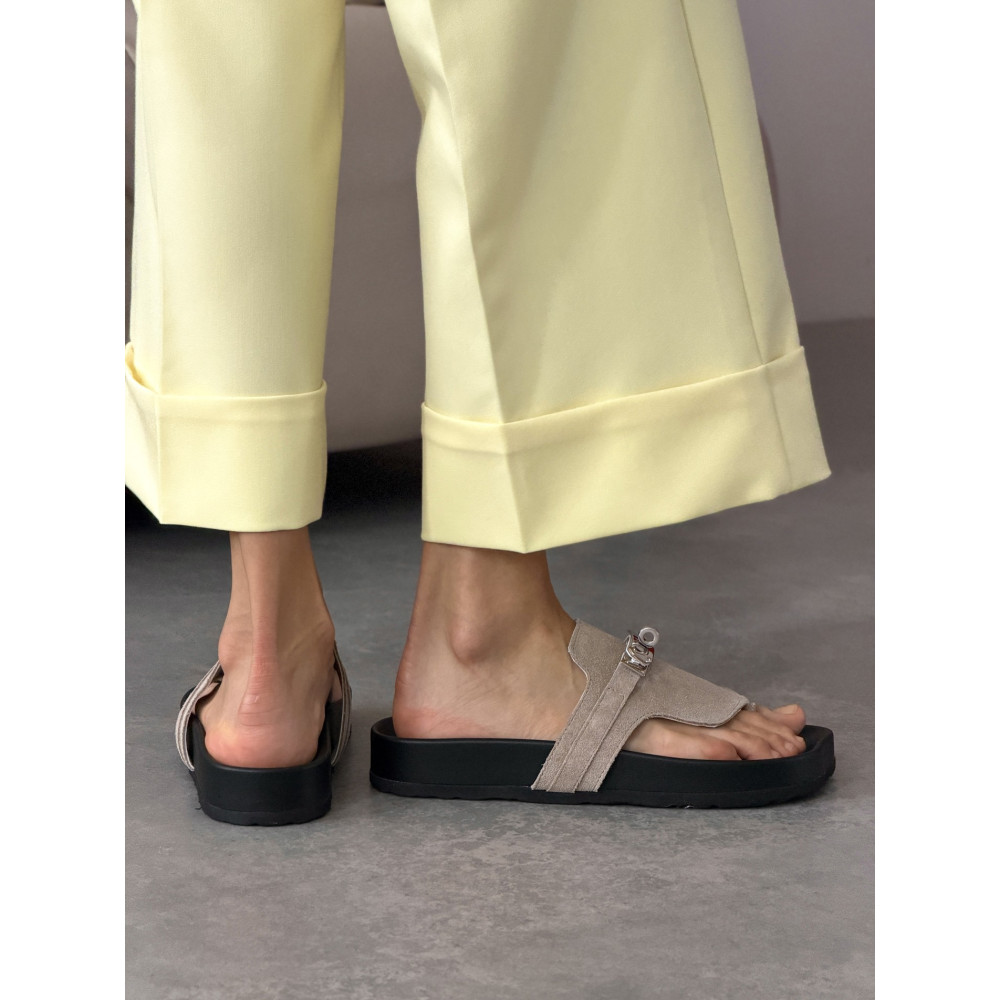 Анатомічні шльопанці barefoot замшеві бежеві