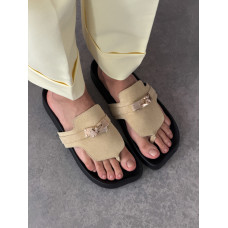 Анатомічні шльопанці barefoot замшеві пастельно-жовті