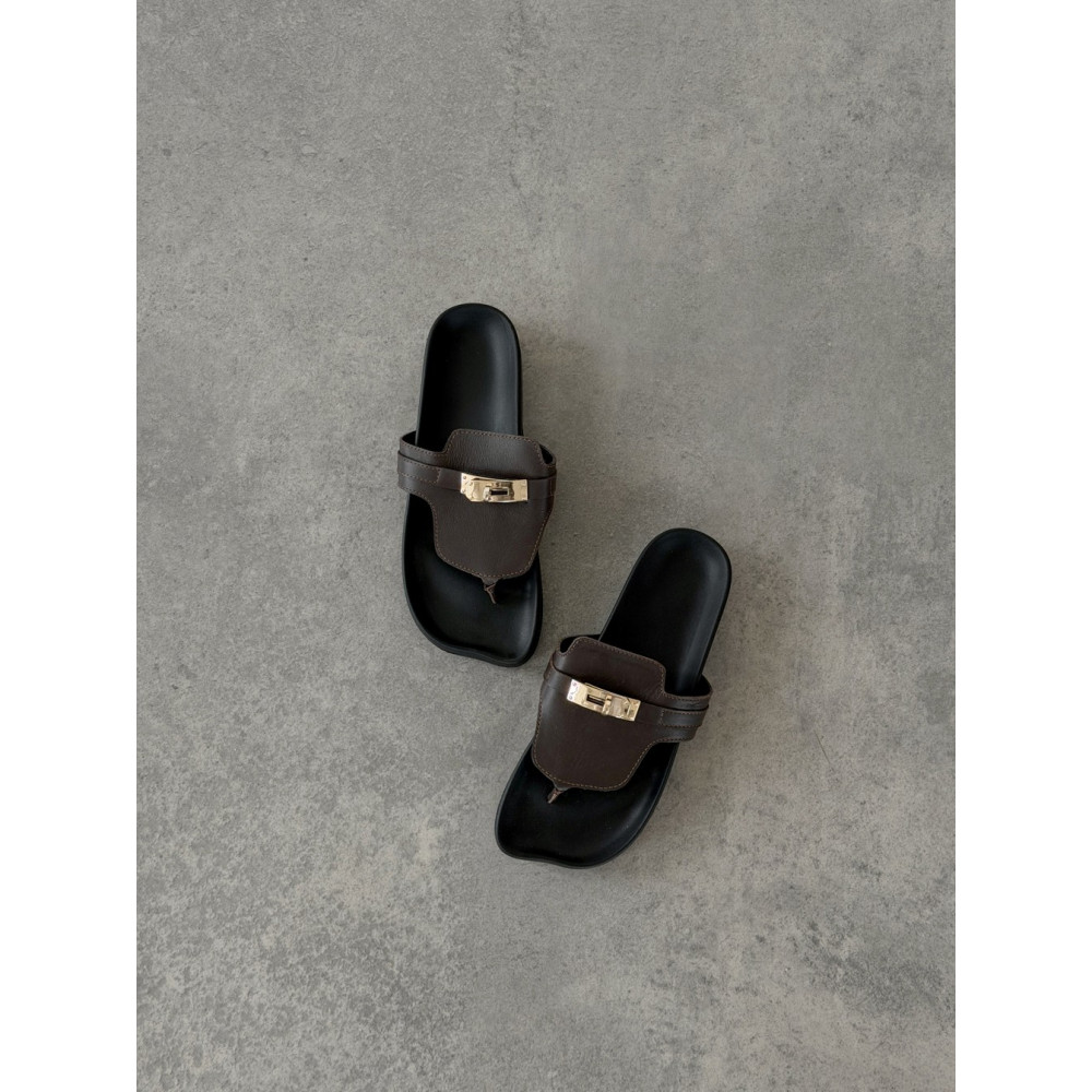 Анатомічні шльопанці barefoot шкіряні коричневі