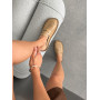 Мюлі barefoot на кожен день NikArt бежеві шкіряні з перфорацією та легкою підошвою