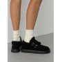 Зимові лофери barefoot замшеві чорного кольору з хутром Teddy