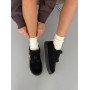 Зимові лофери barefoot замшеві чорного кольору з хутром Teddy
