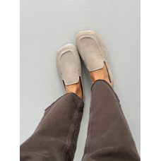 Жіночі туфлі barefoot з натуральної шкіри коричневого кольору, анатомічні NikArt