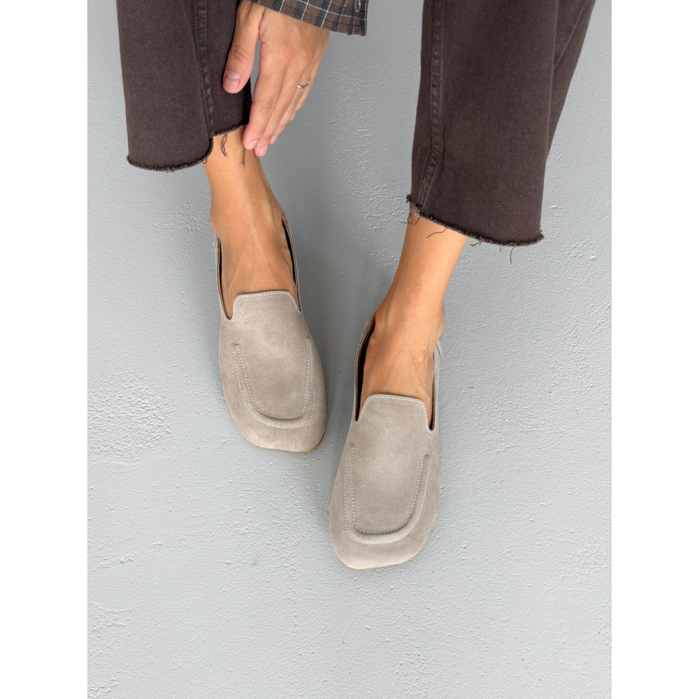 Жіночі туфлі barefoot з натуральної шкіри коричневого кольору, анатомічні NikArt