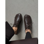 Жіночі туфлі barefoot з натуральної шкіри коричневого кольору, анатомічні NikArt