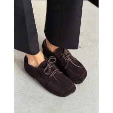 Жіночі замшеві туфлі barefoot коричневого кольору модель 11635