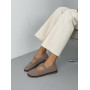 Лофери barefoot з анатомічно-розширеним мисом тм NikArt замшеві темно бежеві