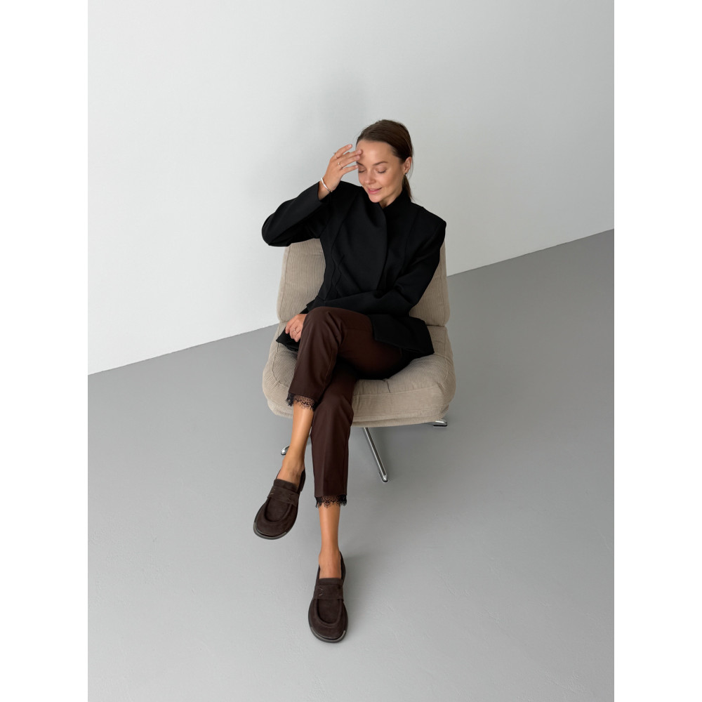 Лофери ™️ Olli Shoes з натуральних матеріалів замшеві коричневі