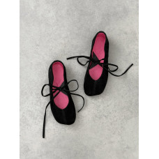 Балетки barefoot тм NikArt чорні замшеві з м’якою підошвою та шнурівкою Балетки barefoot тм NikArt чорні замшеві з м’якою підошвою та шнурівкою