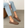 Лофери barefoot NikArt замшеві коричневі з перфорацією, анатомічний носик, термогума, Україна