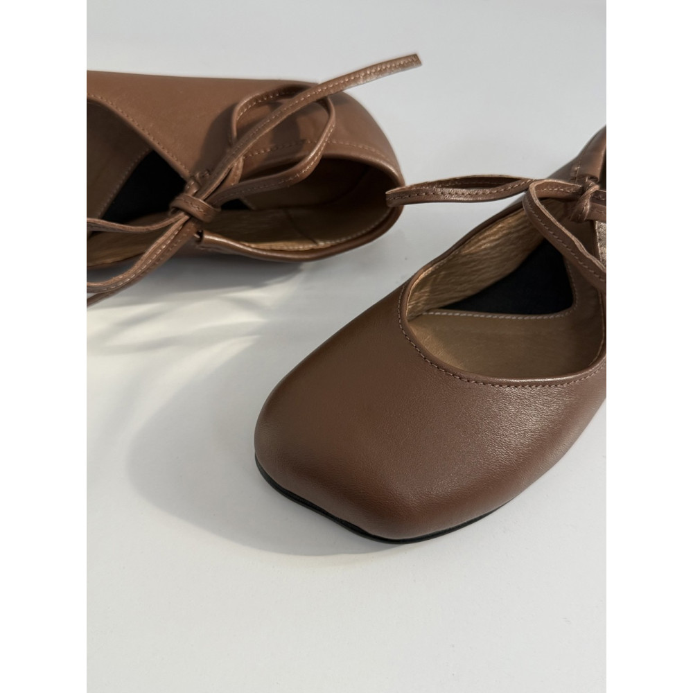 Балетки barefoot з перфорацією NikArt шкіряні чорні з натуральної шкіри