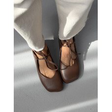Балетки barefoot з перфорацією NikArt шкіряні чорні з натуральної шкіри