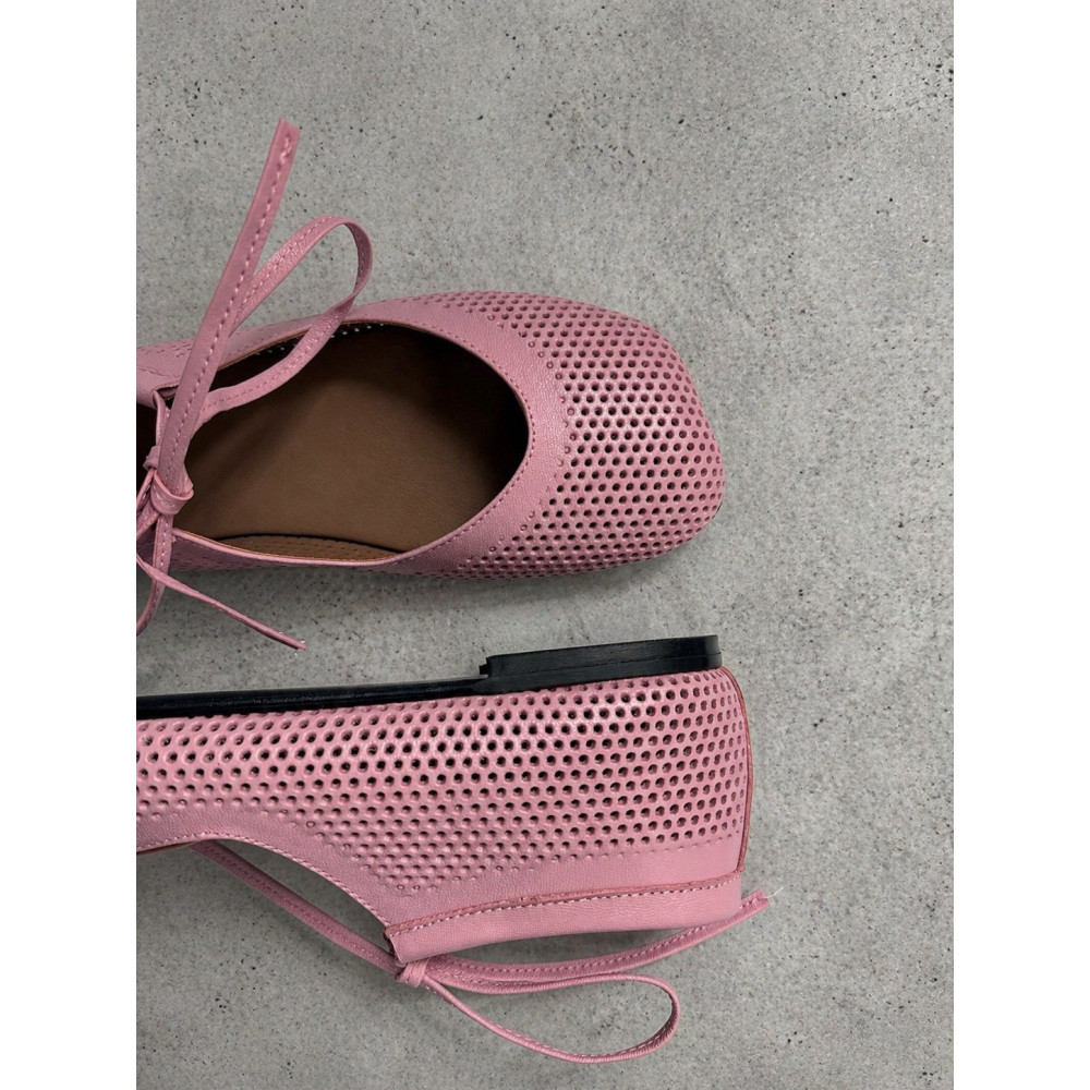 Балетки barefoot з перфорацією NikArt шкіряні рожеві для комфортного носіння