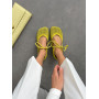 Балетки barefoot з перфорацією NikArt замшеві лаймові для середньої та широкої ноги
