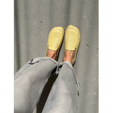Жіночі лофери barefoot з перфорацією шкіряні жовті, натуральна шкіра, Україна
