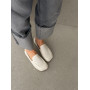 Жіночі лофери barefoot з перфорацією шкіряні світло-бежеві комфортні та стильні