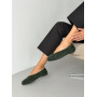 Балетки з квадратним мисом замшеві зелені
