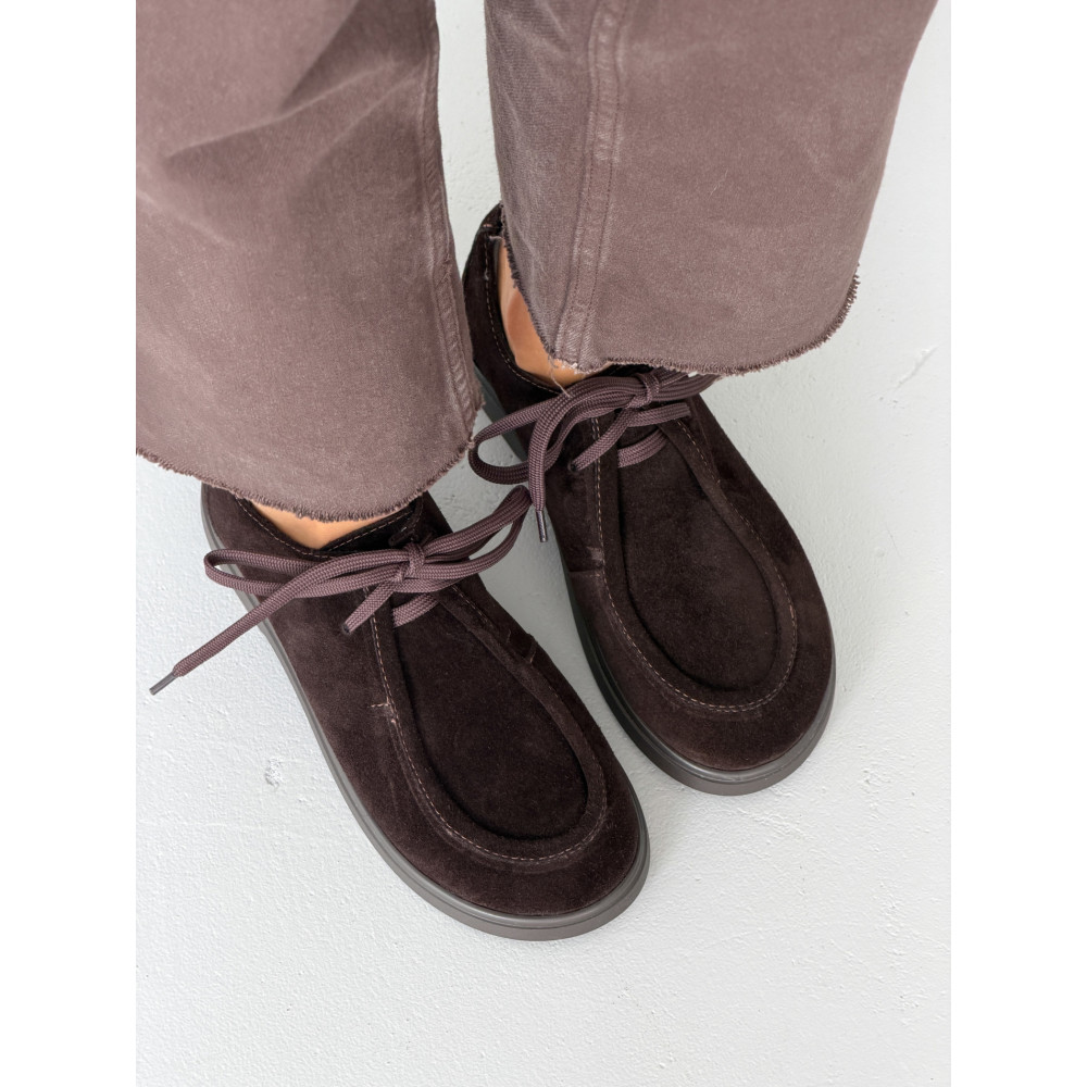 Жіночі босоніжки barefoot з натуральної замші коричневого кольору