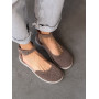 Жіночі босоніжки barefoot з натуральної замші коричневого кольору