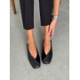 Жіночі балетки тм NikArt шкіряні з замшевими вставками чорного кольору