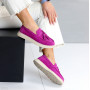 Яркие малиновые замшевые лоферы натуральная замша цвет фуксия
