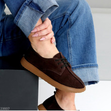 Дизайнерські туфлі в стилі barefoot з натуральної замші шоколадного кольору