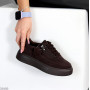 Молодежные шоколадные замшевые кроссовки молния + шнуровка