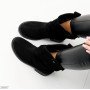 Удобные черные полусапоги козаки натуральная замша