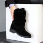 Удобные черные полусапоги козаки натуральная замша