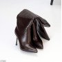 Элегантные высокие сапоги на шпильке цвет Шоколад