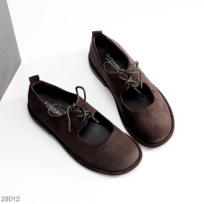 Трендові замшеві графітові туфлі barefoot на зав'язках для весни та осені