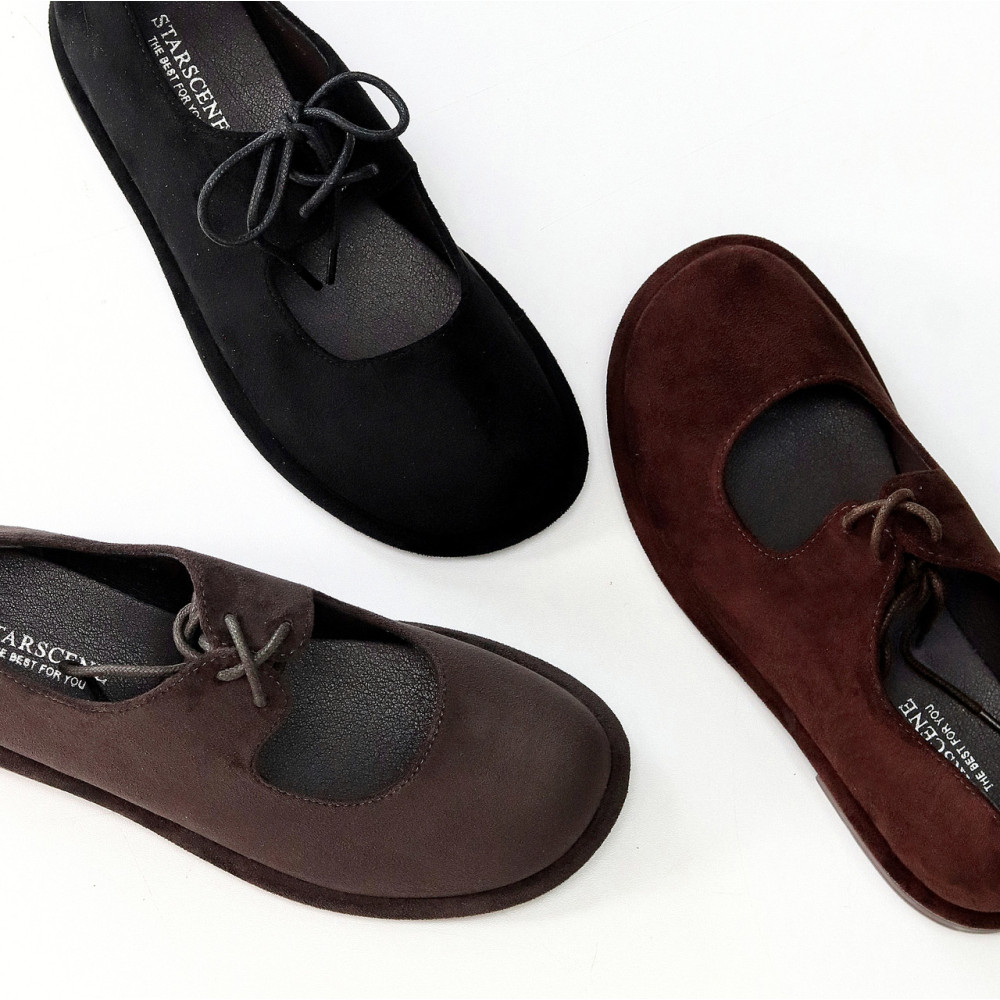 Трендовые замшевые графитовые туфли barefoot на завязках
