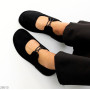 Трендовые замшевые черные туфли barefoot на завязках
